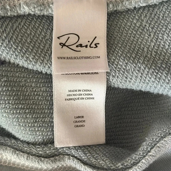 Rails sz L Theo Ocean Tide Dye Sweatshirt white to blue ombré cotton blend VGUC - Picture 6 of 7